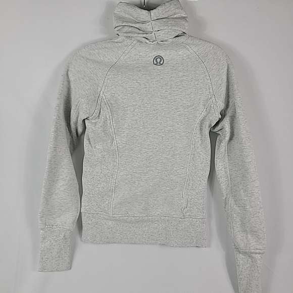 Lululemon Women’s Cuddle Up Heathered White Jacket Zip Up Sz 4 - Picture 6 of 7